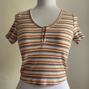 Cotton On Baby Tee Ribbed Fitted Crop Top